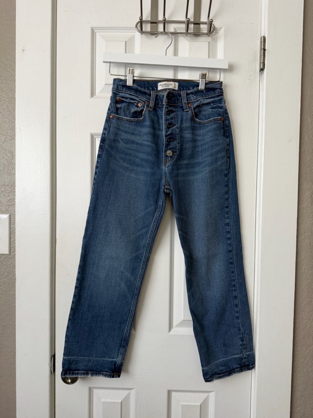 Abercrombie & Fitch Medium Blue Button-Fly Jeans